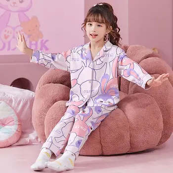 Sanrio Anime Kuromi Moje Melódie Cinnamoroll Deti Pyžamá Cartoon Dlhým rukávom Nohavice Chlapci Dievčatá Oblečenie Dieťa Nastaviť Sleepwear Darček
