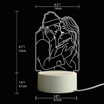 Prispôsobený Noc Lampa s Fotografiou Osobné 3D Led Nočné Svetlo Kreatívne Výročia, Narodeniny, Valentína, deň Vďakyvzdania Darček