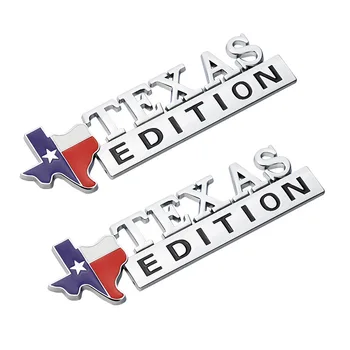 2 KS 3D Kovov TEXAS EDITION Kotúča, Znak, Odznak Auto Samolepky pre Wrangler Slobody Grand Cherokee Blatník batožinového priestoru Zadnej Kapoty