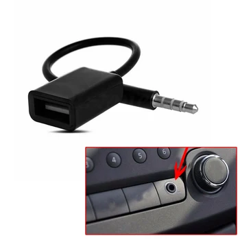 3,5 mm Muž AUX Audio Konektor Do Konektora USB 2.0 Žena Converter Kábel Kábel Pre Auto MP3 Auto Príslušenstvo Čierna Dĺžka 15 cm