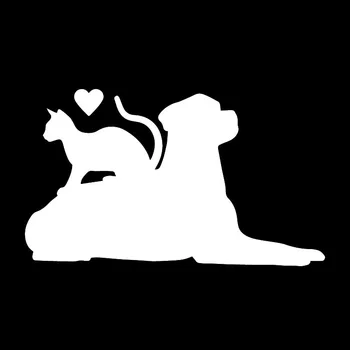 15.8X9.4CM Vinyl Odtlačkový Mačiatko Pes Labrador Pet Srdce Auto Samolepky Zábavné Vzor Black/Silver pre Honda Nálepky