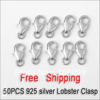 Rýchle dodanie Veľkoobchod 50pcs veľa 925 Sterling Silver Šperky zistenia lobster zovretiu otvorenie skok krúžky
