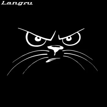 Langru 15.2*8 Nie Happy Cat Tvár Zvierat Okno Nálepky Osobné Auto Nárazníka Obtlačky Klasické Auto Príslušenstvo Jdm