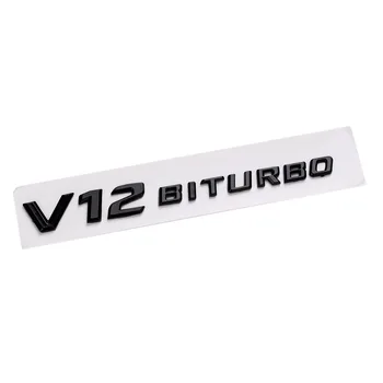 Yawlooc 3D ABS Auto Nálepky V12 BITURBO Logo, Znak, Odznak Zadnej Strane Vozidla-styling Nálepka pre Benz AMG BMW VW Mazda Chevrolet