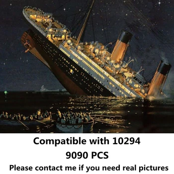 Nové 9090Pcs Film Titanic Veľké Výletné Lode Loď Model Stavebné kamene, Tehly Hobby Hračky pre Deti, Chlapci Darček Kompatibilný s 10294