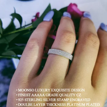 2023 NOVÝ DIZAJN Reálne striebornú farbu a estetické Svadobné kapela večnosti Prstene pre Ženy zapojenie Šperky R802