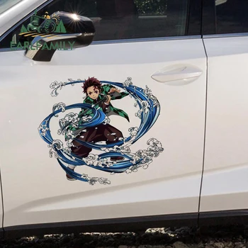 EARLFAMILY 43 cm x 37.7 cm pre Démon Vrah Tanjiro Auto Samolepky Anime Vinyl Odtlačkový Osobnosti opaľovací Krém SUV Auto Príslušenstvo