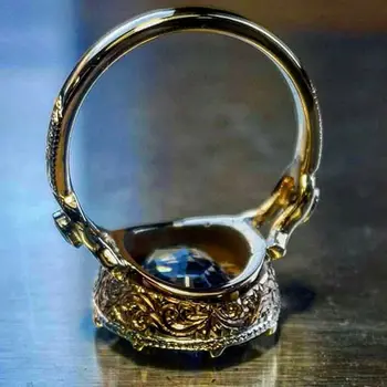 14 karátové Zlato Prírodné Sapphire Krúžok pre Ženy, Mužov Anillos De Bizuteria Drahokam Birthstone Šperky Bague Diamant 14K Zlata Krúžok Box