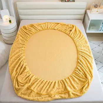 WOSTAR Teplé plyšové štipku zloženke vybavené list pružná matrac kryt zimný prehoz cez posteľ 90/150 cm luxusná manželská posteľ king size postelí