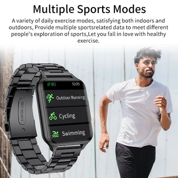 LIGE Športové Smart Hodinky Ciferník Tapety Vodotesný IP68 Fitness Sledovanie Srdcovej frekvencie Kyslíka v Krvi, Telesnej Teploty Mužov Smartwatch