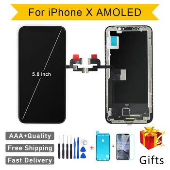 Kvalita AAA AMOLED GX Č Mŕtvy Pixel Na iPhone 11 Pro X XS Max LCD Displej Dotykový Displej Digitalizátorom. Montáž Nahradenie Pantalla