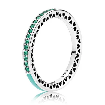 925 sterling silver ring. Svetlé tvare srdca žena pôvodný krúžok, zdobený farebnými smalt, vhodné na darčeky pre ženy