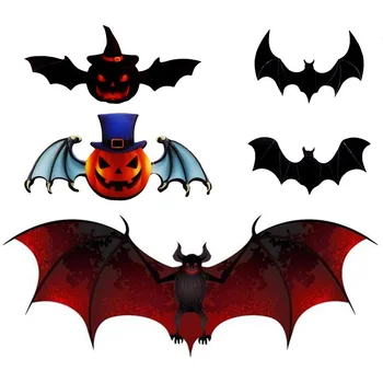 12pcs/set Halloween Dekorácie Pvc Tekvica Samolepky na Stenu 3D Halloween Bat Dekorácie, Nálepky Strana Dom Dekorácie