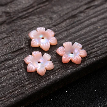 Prírodné Seashell Ružový Kvet Tvaru Guľôčky 1Pc 11*11 mm 3D Hladké Strane Shell Perly Pre Náramky, Náhrdelník DIY Šperky Čo 19069