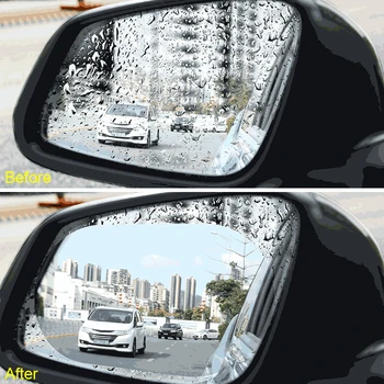 Auto Jasné, Vodotesný Film Spätné Zrkadlo Anti Fog Anti-Glare 2 Kusy Automobilové Príslušenstvo Eliptické Všeobecné Typ Auta Dekor