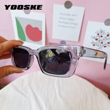 YOOSKE Vintage Obdĺžnik Ženy Muži Okuliare Značky Dizajnér Malé Slnečné Okuliare, Rám Žena Lady Okuliare UV400