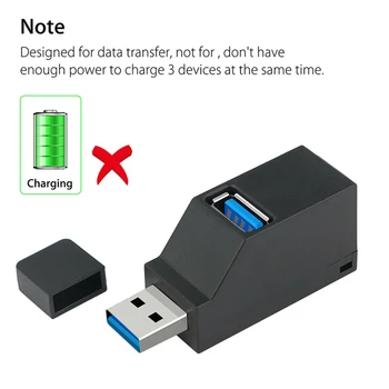 USB 3.0 HUB Adaptér Extender Mini Splitter Box 3 Porty pre PC, Notebooku Macbook Mobilný Telefón Vysokej Rýchlosti U Diskov Reader pre Xiao
