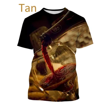 Nové Letné Víno 3D-vytlačené T-shirt Príležitostné Športové Tričko Cool tričko