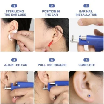 Profesionálne Ear Piercing Zbraň, Nástroj Nastaviť Ušné Štuple Ocele Ucha, Nosa Pupka Piercing Zbraň Jednotky Tool Kit Bezpečnosti Pierce Nástroj