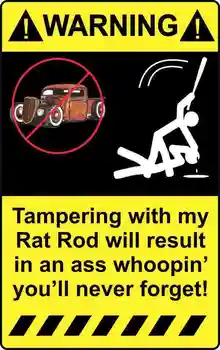Upozornenie Manipulácie s Mojím Ratrod Vysokej Kvality Odtlačkový Nálepky Rat Rod Toolbox Nálepky na Autá, Motos, Notebooky, Priemysel
