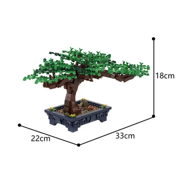 Nové Bonsai Strom Zelený Ker Kvet Trávy Rastlín Model Stavebné Bloky Mini Rastlín Domov Záhrada Tehly Montáž Hračky pre Deti,